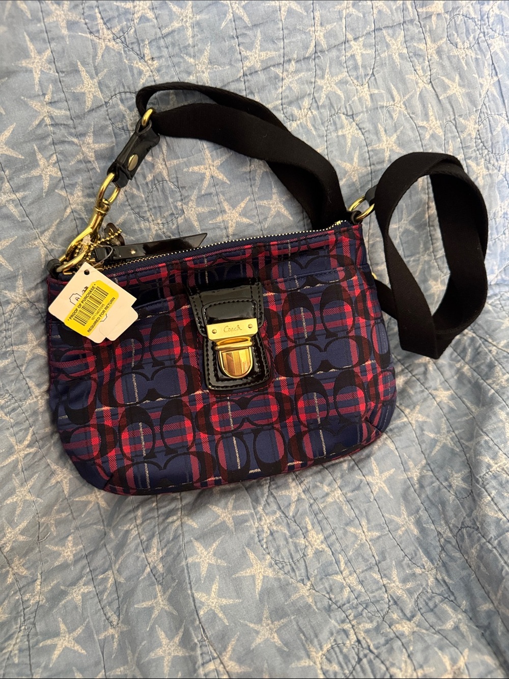 RARE! NWT Vintage Coach Poppy Tartan Plaid Crossbody Bag Y2K